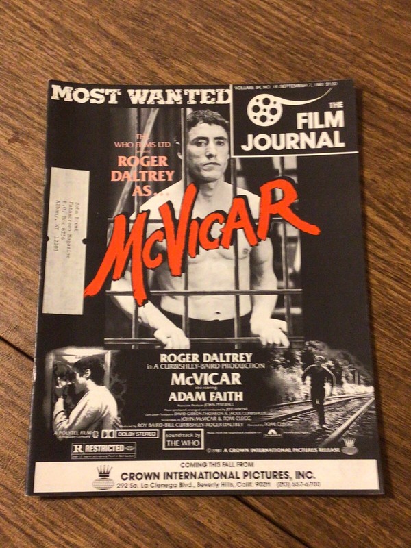 1981 The Film Journal Magazine Vol.84 #16 (McVicar-Roger Daltrey)