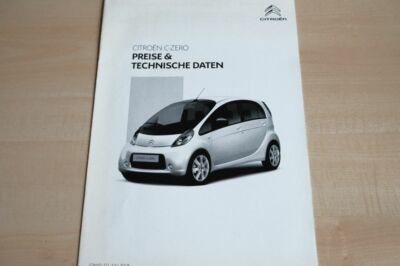 230611) Citroen C-Zero - Price List & Extras - Brochure 07/2018