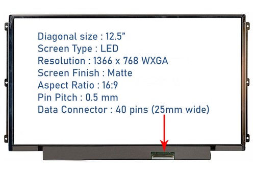 Compatible LG LP125WH2-SLB2 Lenovo X220 Laptop WXGA HD Screen 12.5" LED 40 Pins - Picture 2 of 10