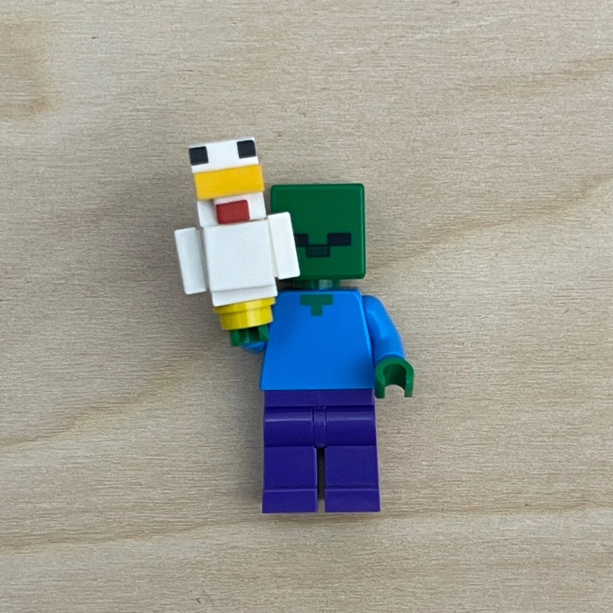 LEGO Zombie Minifigure Minecraft Mob with Chicken Mine Cave Dungeon min010