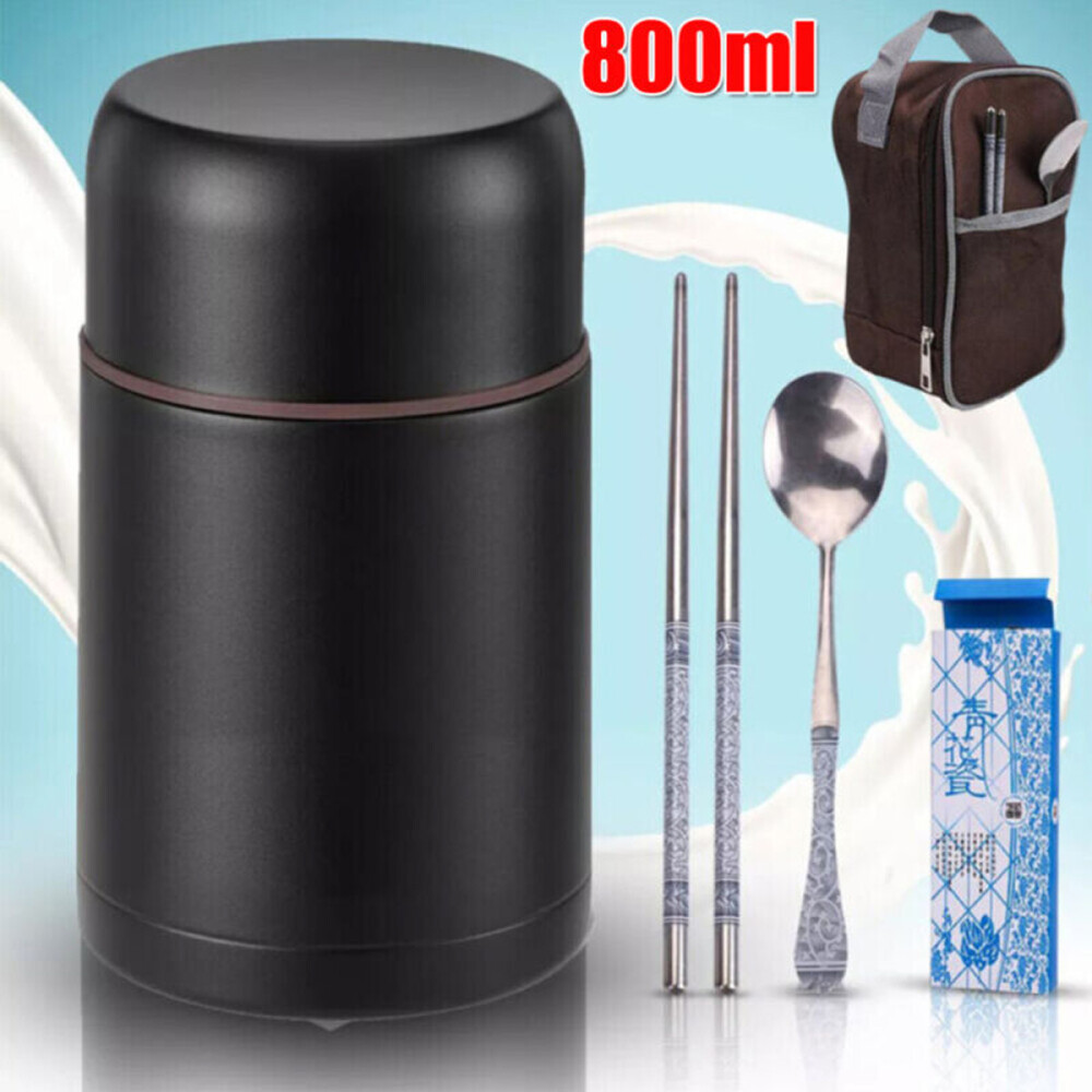 Thermobehälter für Essen 800 ml Edelstahl Warmhaltebehälter Suppe Thermoskanne