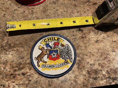 Chile Coat of Arms Patch Por La Razon o La Fuerza