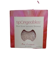 Spongeables Pedi-Scrub Foot Buffer Pink Cashmere Scent with Shea Butter/Tea Tree