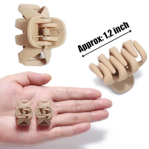 12 Pack Small Hair Claw Clips 1.2 Inch Matte 3 Pink+3 Black+3 Green+3 Apricot - Picture 3 of 7