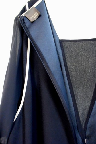 NWOT Marina Rinaldi Persona Navy/White Crepe Envers Satin Gown/Maxi Dress-20-2X - Picture 22 of 22