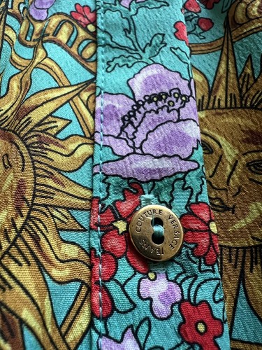 Versace Jeans Couture dress light Crepe Print Sunflower Size 40 NWT - Picture 6 of 9