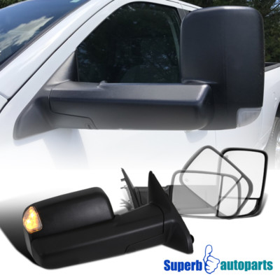 2013-2015 Dodge Ram 1500 2500 Power+Heated Flip Up Towing Mirrors w//LED Puddle