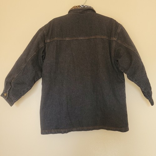 Chaqueta Cervelle para mujer mediana denium con estampado de guepardo abrigo forrado con botones en muy buen estado - Imagen 6 de 12