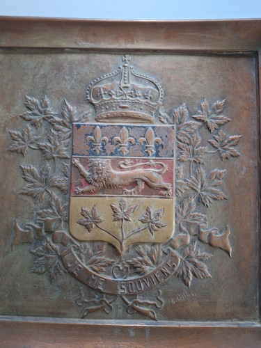 Ancienne Plaque Panneau Mural En Cuivre Avec Armoiries Royale - Photo 10 sur 19