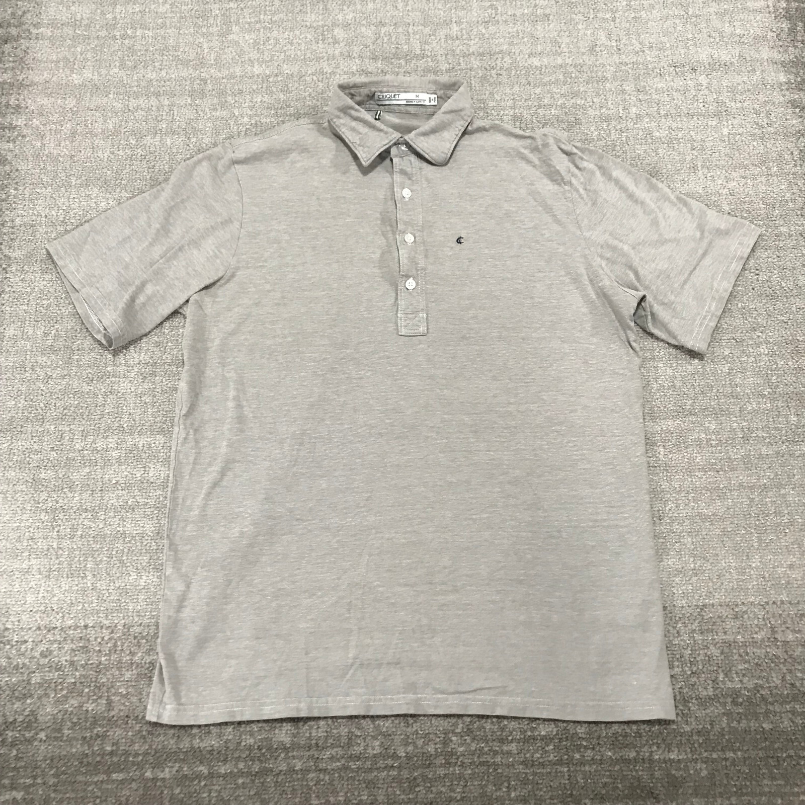 Criquet Polo Shirt Mens Medium Gray Short Sleeve … - image 2