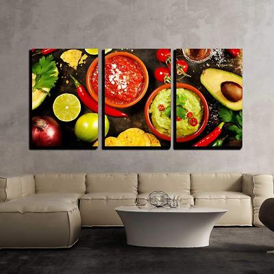 Wall26 - Mexican Food Concept - Canvas Art Wall Home Decor - 24''x36''x3 Panels