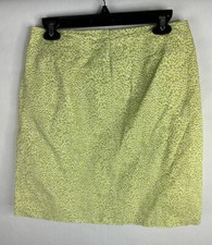 Talbots Womens Skirt 10 Green A Line 100 Cotton Unlined