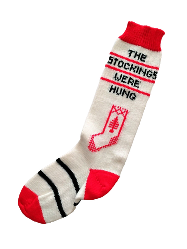 Vintage Knit Christmas Stocking 24” The Stockings Were Hung - Picture 2 of 6