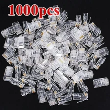 1000 PCS RJ45 RJ-45 Cat6 Modular Plug Lan Network solid Connector Bag of 1000