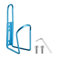Bike Water Bottle Cage Ultralight Aluminum Holder with Hardware, Blue