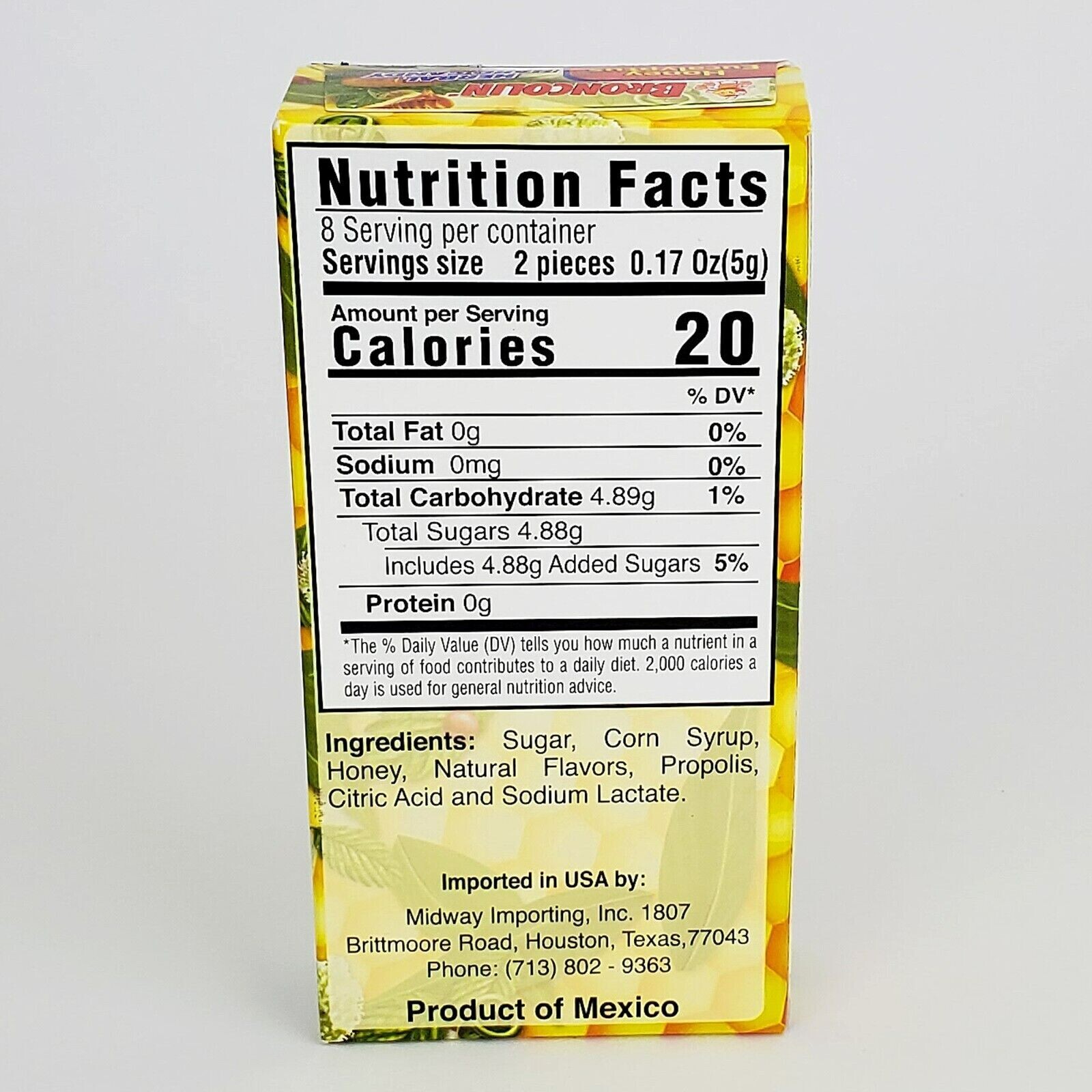 Broncolin Herbal Hard Candy With Honey Eucalyptus Natural Flavors Cough