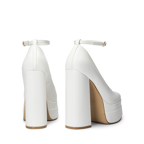 Damenschuhe Knöchelriemen hoher klobiger Blockabsatz Plateau Y2K Party Pumps - Bild 20 von 32