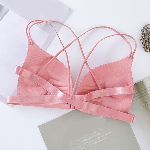 Womens Front Buckle Deep V Bralette Lingerie Push Up Wireless Gather Underwear## - Picture 10 of 33
