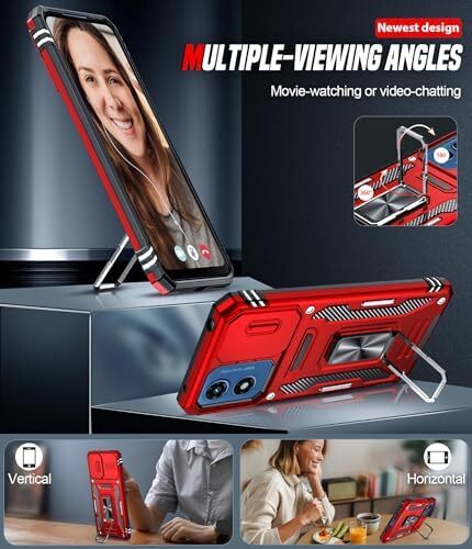 for Moto G Play-4G-2024 Case: with Magnetic 360°Rotatable Ring Holder Stand & S - Picture 5 of 7