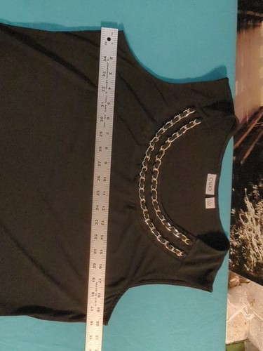 Cato Women's Sleeveless Shell Tank Top Size L Chain Braid Detail GUC - Picture 6 of 6