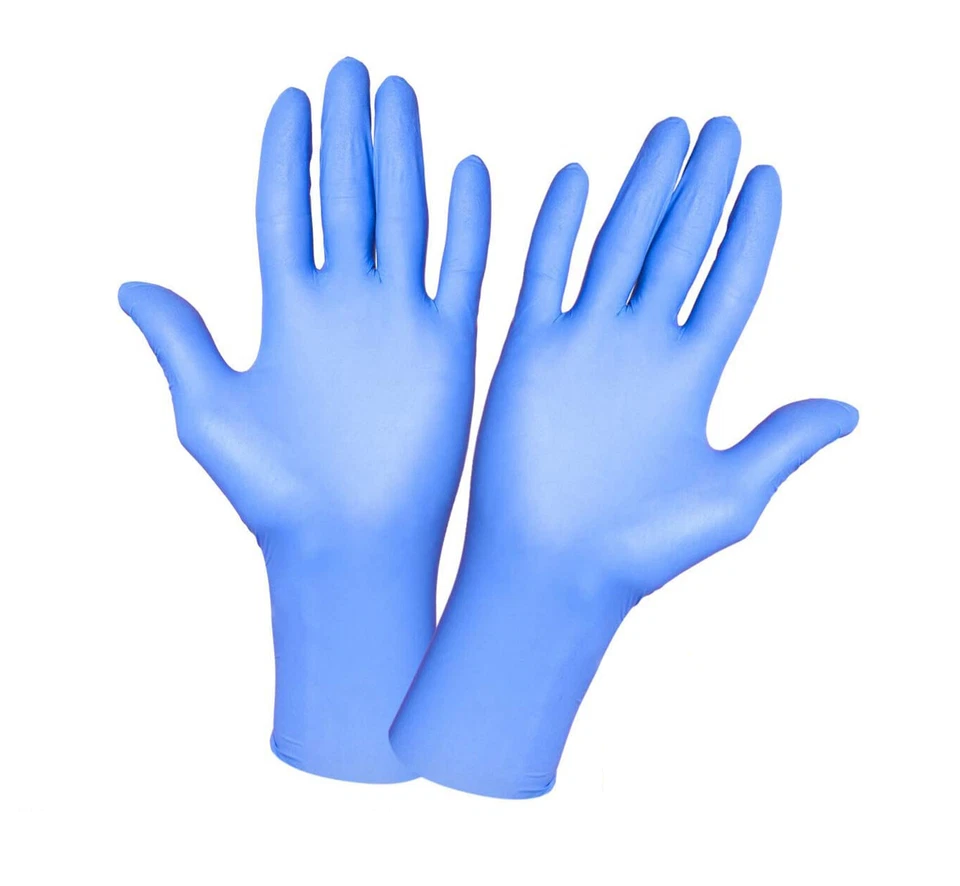 Guantes de examen Synmax básicos de vinilo azul talla S/M/L/XL Foto 4 de 4