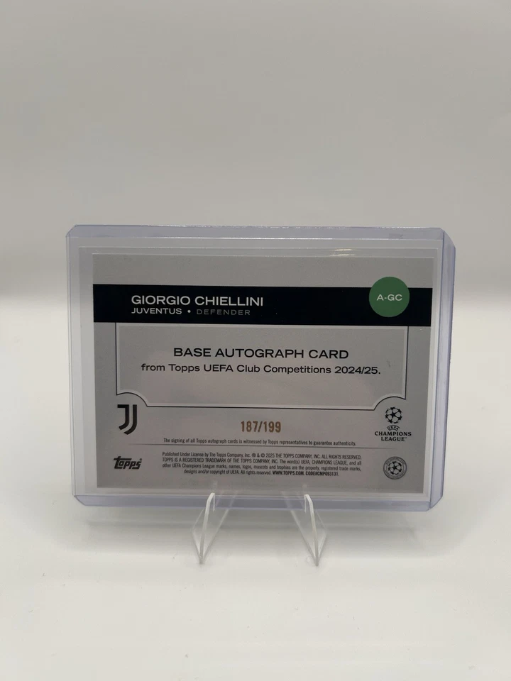 2024-25 Topps Competiciones de Clubes UEFA Giorgio Chiellini Automático/199 Juventus Italia Foto 2 de 2