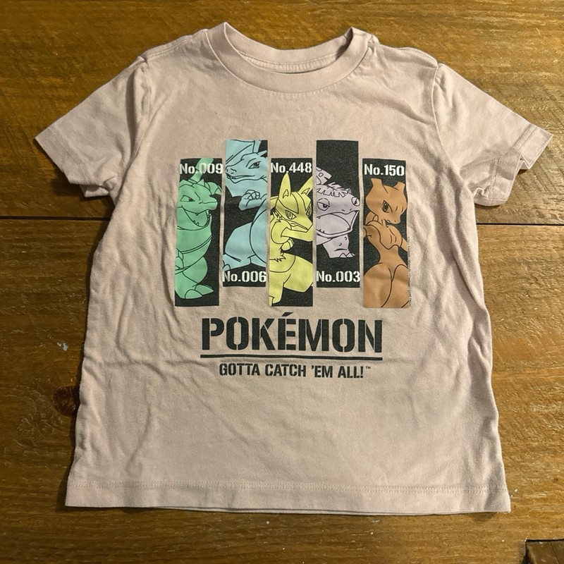 Old Navy Light Pink Pokémon Girls T-Shirt Size XS(5) Short Sleeve Graphic Design