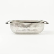 7qt Stainless Steel Expandable Over the Sink Mesh Colander Silver