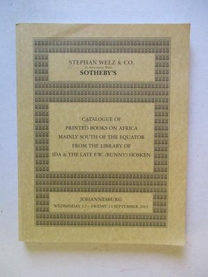 Sotheby's: CATALOGUE OF PRINTED BOOKS ON AFRICA MAINLY SOUTH OF THE EQUATOR FROM
