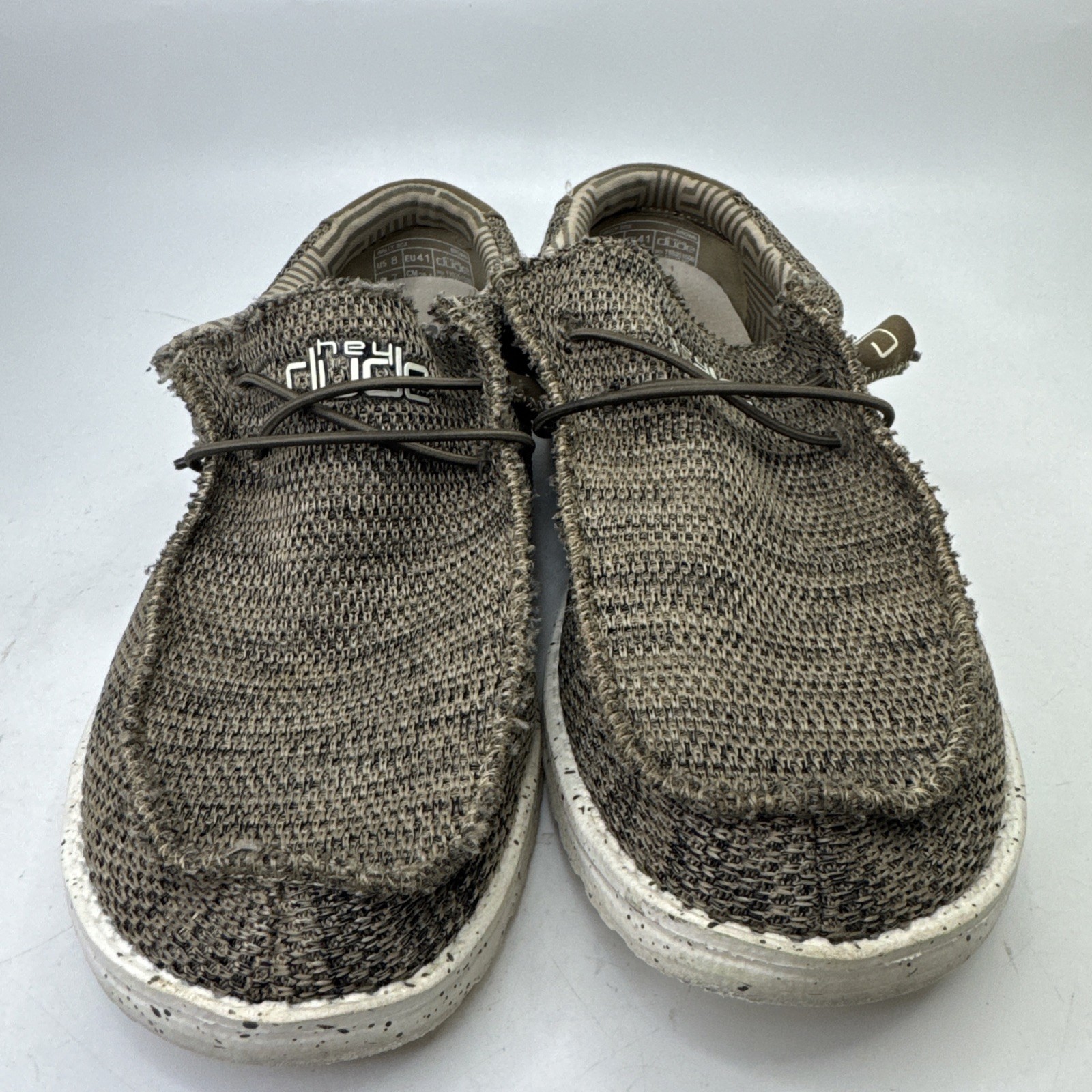 Hey Dude Mens Size 8 Wally Sox Brown Classic Slip On Casual Shoes