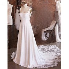 Sexy Scoop Neck Wedding Dress Customized Court Train Sleeveless Robe Elegant