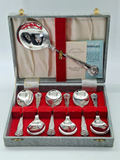 Vintage James Ryals Sheffield Silver Plated Dessert Spoon Set & Presentation Box