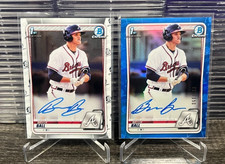 (2) 2020 Bowman Chrome Bryce Ball 1st Rookie Blue Refractor Auto #d /150 + Base