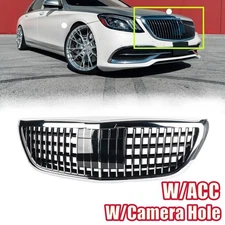 Fit 2014-2020 Mercedes Benz S-Class W222 S450 Chrome Front Grille MayBach W/ACC