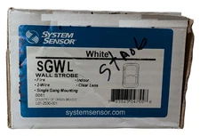System Sensor SGWL Compact Horn Strobe, Wall Mount, FIRE, White, Clear, 2 wire