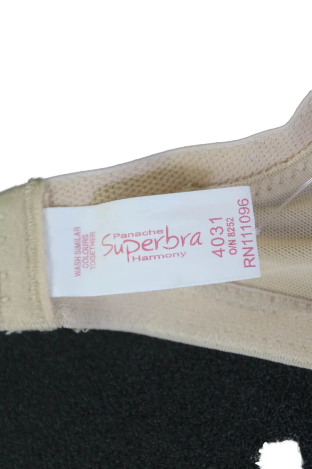 Sujetador Panache Mujer Transparente Bordado Detalle Panel Rosa Acento Beige Talla 38F Foto 4 de 4