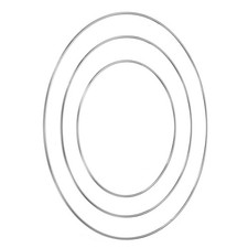 Dream Catcher Rings Set 3 Sizes Metal Macrame Wreath Floral Round Hoop Silver