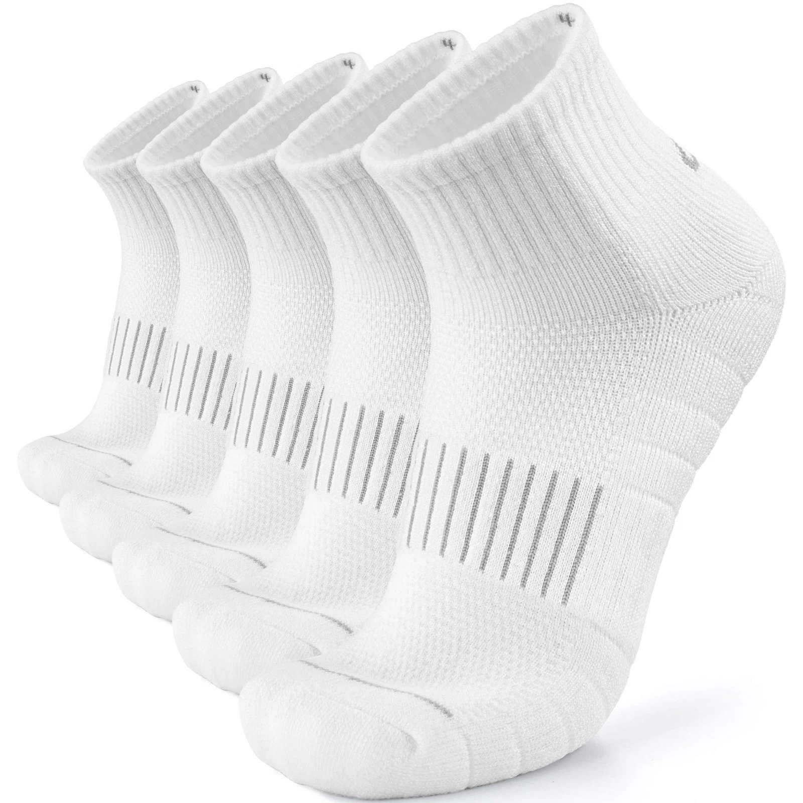 Lapulas Merino Wool Quarter Socks, Cushioned Compression, Thermal, 5 Pairs