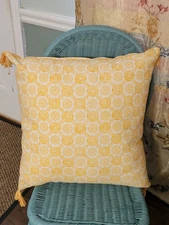 John Robshaw Atyulya Marigold Throw Pillow Cover With Insert 22x22 Cotton/ Linen