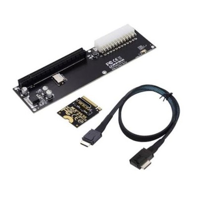 Oculink SFF-8612 to PCI-E 3.0/4.0 M.2 M-Key to PCIe 3.0/4.0 X16 Adapter Angled