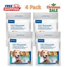 4 Pack- C.E.T. Enzymatic Oral Hygiene Chews for Dogs, Large- 30 ct