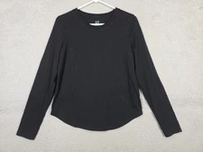 Gap Organic Cotton Long Sleeve T Shirt Small Black Classic Basic Casual