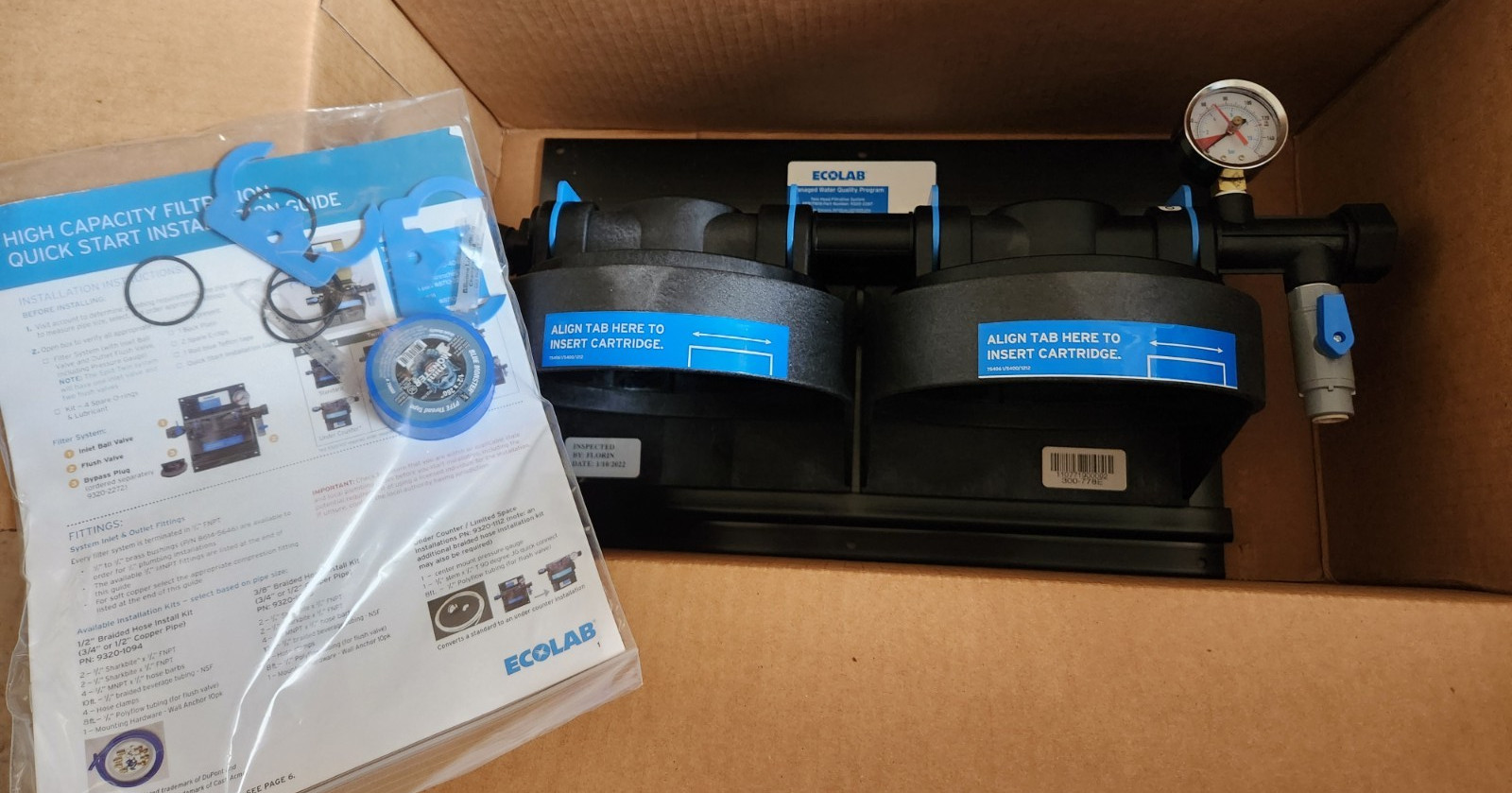 NEW OEM Ecolab ECO-Twin Head Filtration System Manifold 9320-2267 Free Shipping