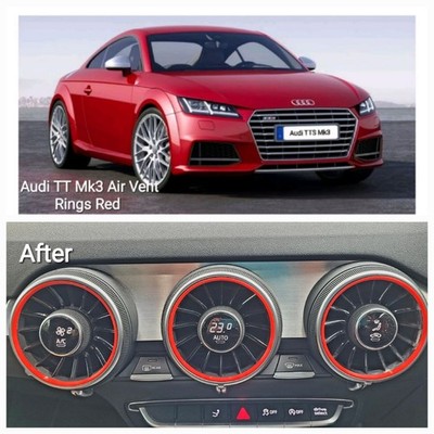 Fits Audi TT TTS TTRS Mk3 8S  2015-23 Red Airvent Rings set of 5 (New Design)