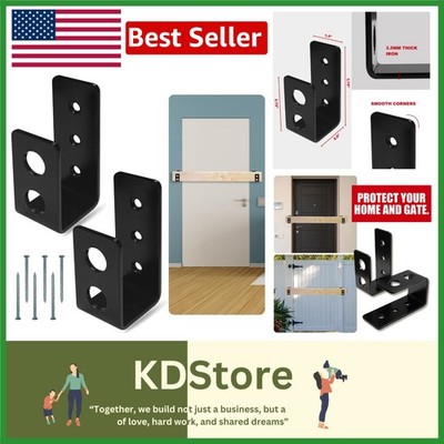 Heavy Duty Door Barricade Brackets - 700lbs Capacity, Quick Install, Rust Proof