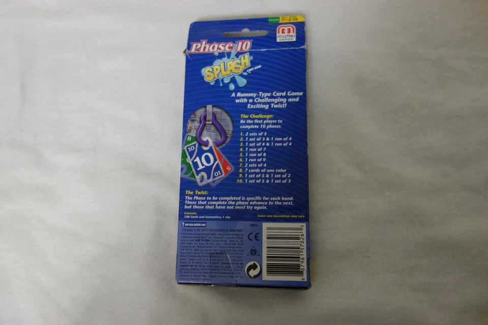 Super Rare Phase 10 Splash Waterproof Clear Card Game No Clip Sealed Cards - Image 3 of 4