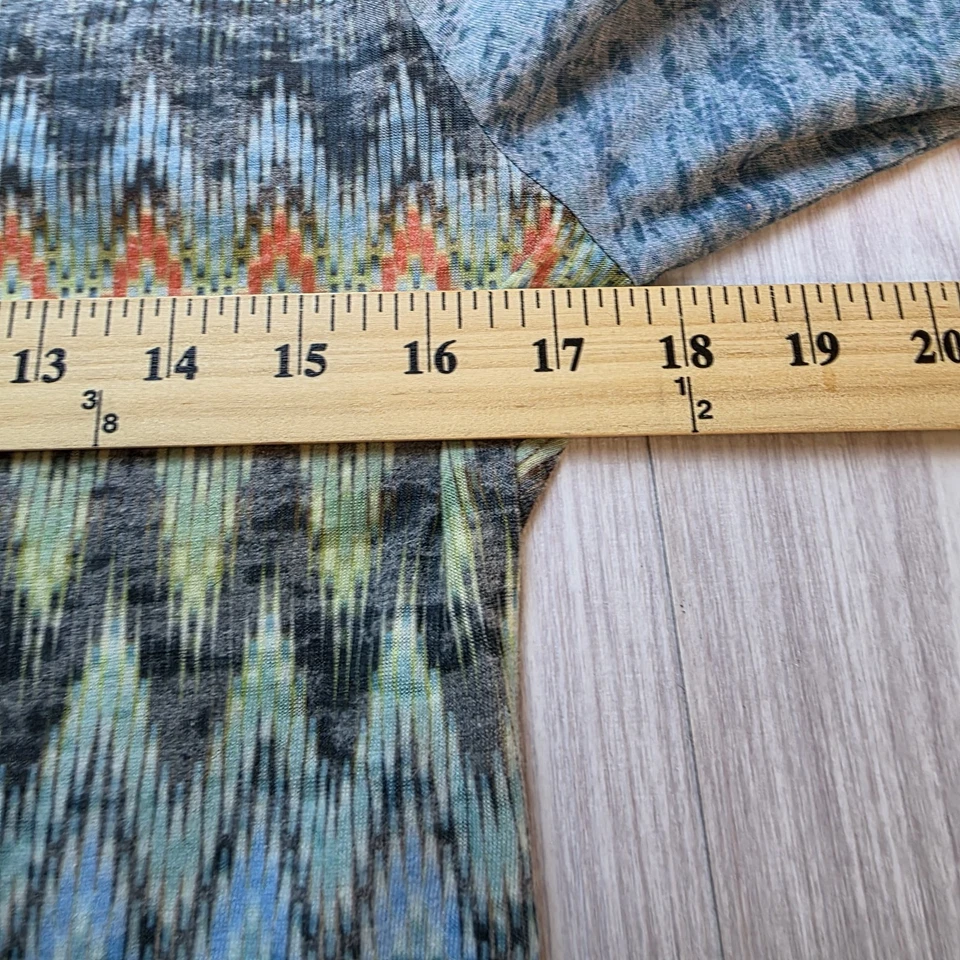 prAna Lottie Top Long Sleeve Shirt Organic Cotton Blend Women's Sz M Abstract  - Image 4 of 4