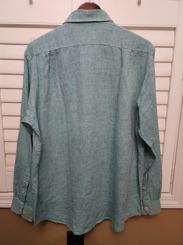 Hart Schaffner Marx Mens New $99 Long Sleeve Button Shirt Large Turquoise NWT - Picture 2 of 9