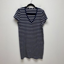 Madewell Womens Navy White Northside Vintage Striped V-Neck T-Shirt Dress M