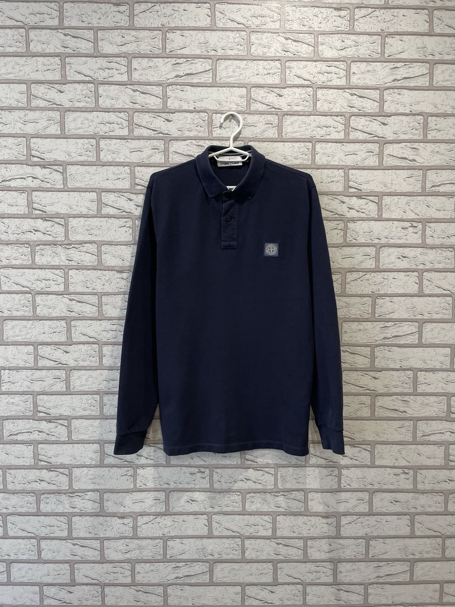 トップス Stone Island Long Sleeve Patch Polo Stone Island Men's Long Sleeve Patch Polo Shirt in Black